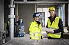 Jysk Bjørvika er under bygging,Utleier Maria Louise Rognerud i OSU er glad for å ønske Jysk og eiendomssjef Paul Inge Holm velkommen.