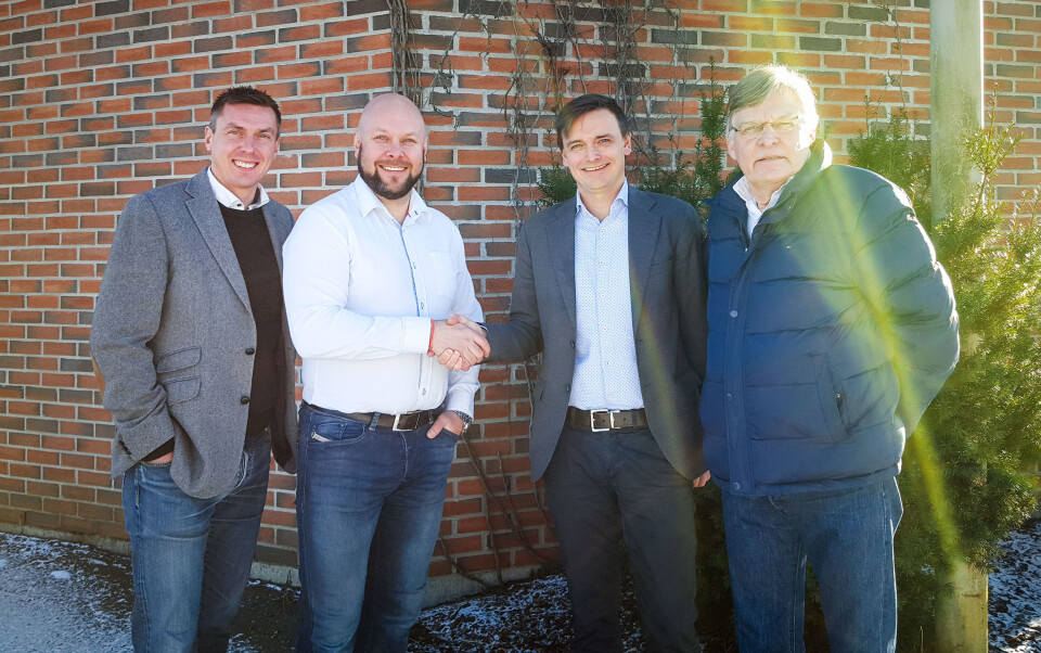 Michael Kristensen (Interwood), Fredrik Johansen (Interwood), Espen Randsted (Fritzøe Engros) og Nils W. Johnsen (Interwood).