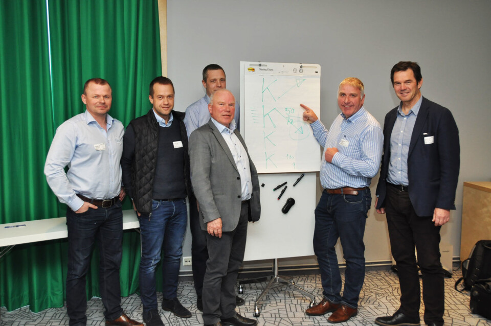 Styret f.v.: Jomar Sagmo, Ole Kristian Lund, Roald Haug (foran), Lars Brede Aandstad (bak), Jan Lindal, Dag Erik Heier. (Foto: Per Skogstad, Treteknisk)