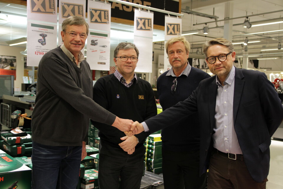SN Gruppen ønskes velkommen til Montér - F.v. Steinar Folgerø, Torbjørn Folgerø, Willy Sørum og Lars Petter Grandahl (Foto: Anniken Keil Wollan)