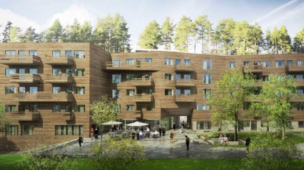 Bygget skal inneholde 72 omsorgsboliger. (Skisse: AF Gruppen) Bygget skal inneholde 72 omsorgsboliger. (Skisse: AF Gruppen)