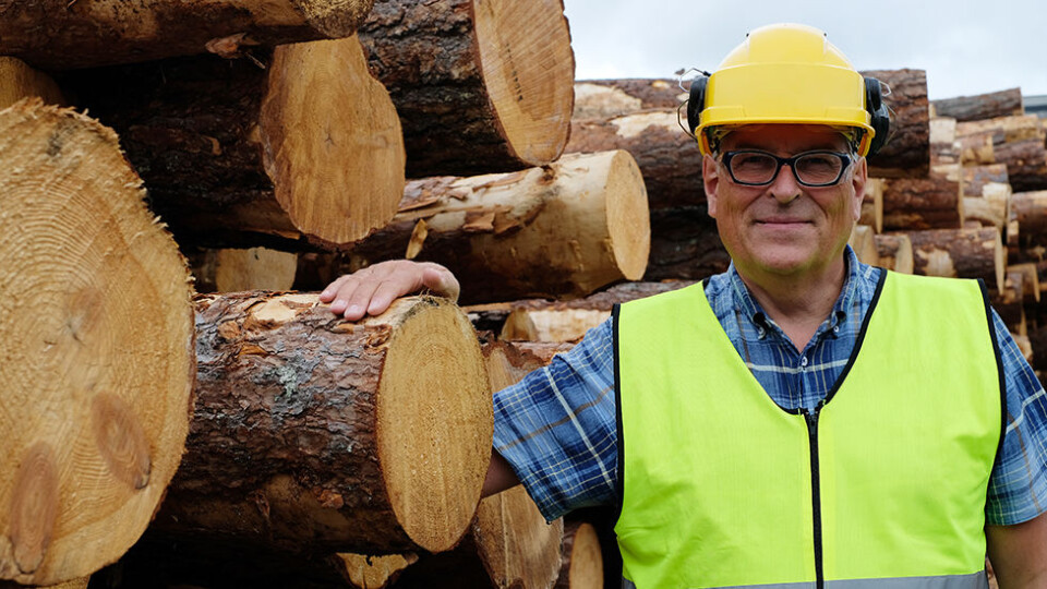 FORNØYD: Direktør Knut Berg ved Moelven Våler ser frem til den nye sorteringsanlegget står klart. Foto: Moelven
