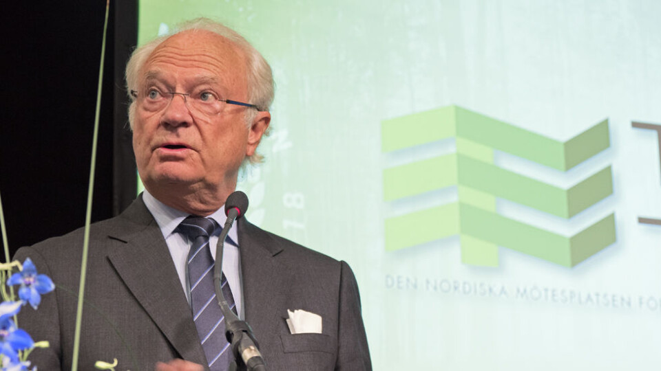 Kong Carl Gustaf er kjent for å være opptatt av skogen, men treindustriens store messe hadde han ikke besøkt før.