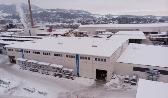 Nytt distribusjonssenter ved Moelven Langmoen. (Foto: Moelven) Nytt distribusjonssenter ved Moelven Langmoen. (Foto: Moelven)
