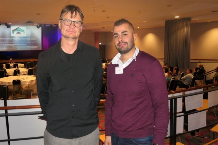 Daglig leder i SAAHA AS Thor Olav Solbjør og Ali El Hajj hos fasadeentreprenør Rubicon. (Foto: Harald Aase) Daglig leder i SAAHA AS Thor Olav Solbjør og Ali El Hajj hos fasadeentreprenør Rubicon. (Foto: Harald Aase)
