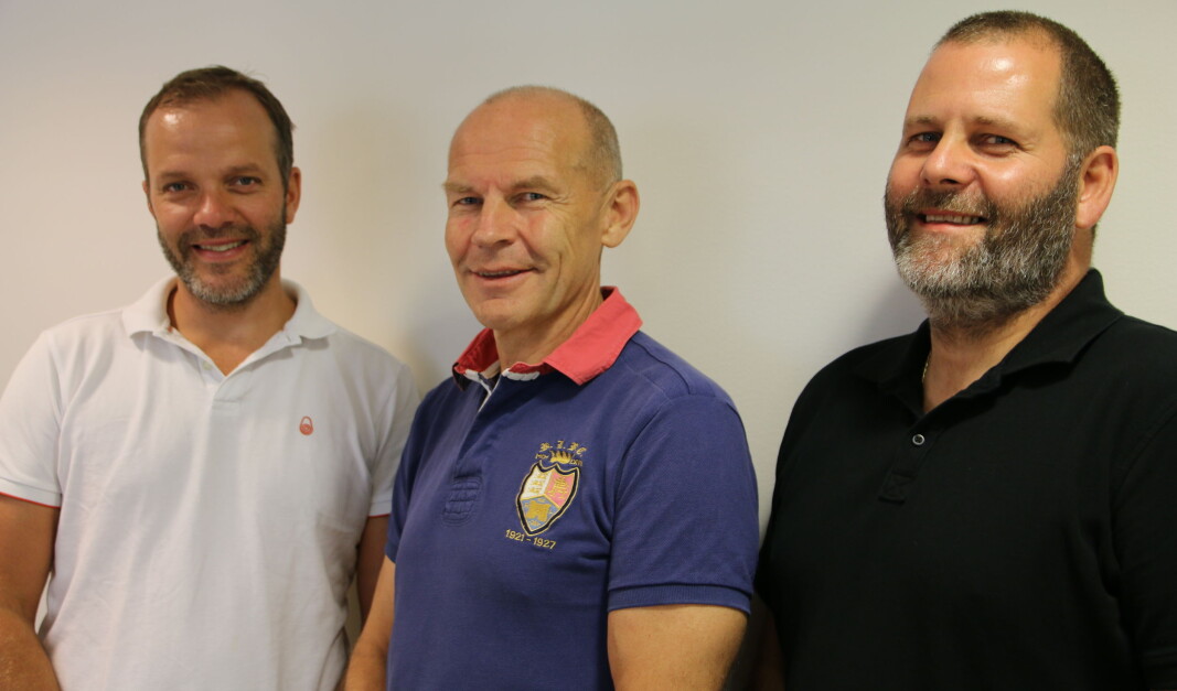 F.v. Johannes Irgens, Øystein Selen og Ole Ivar Bergan i Asker Trelast. F.v. Johannes Irgens, Øystein Selen og Ole Ivar Bergan i Asker Trelast.