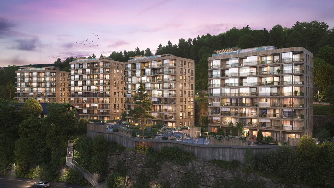 Fyrstikkbakken 14 er FutureBuilts første kommersielle boligprosjekt i massivtre. Fyrstikkbakken 14 er FutureBuilts første kommersielle boligprosjekt i massivtre.