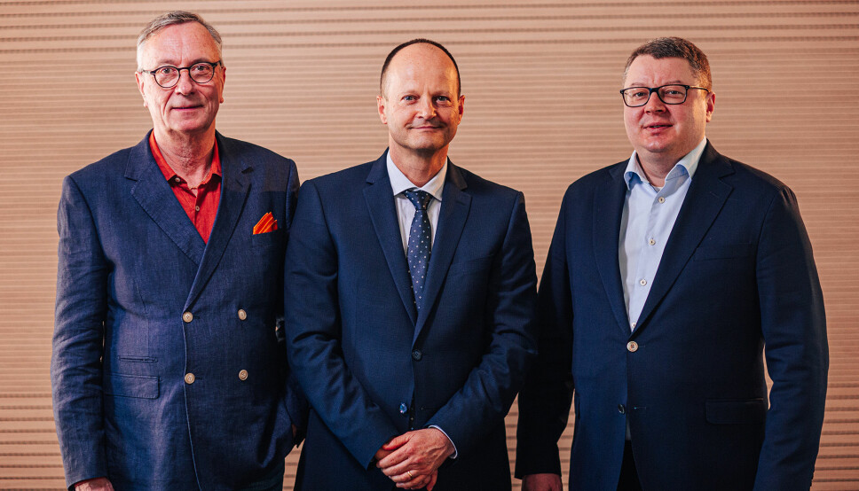 Fra venstre: Leif Erlandsson, Frank Jöst og Allan Flink, administrerende direktører ved Microtecs avdelinger i henholdsvis Sverige, Italia og Finland.