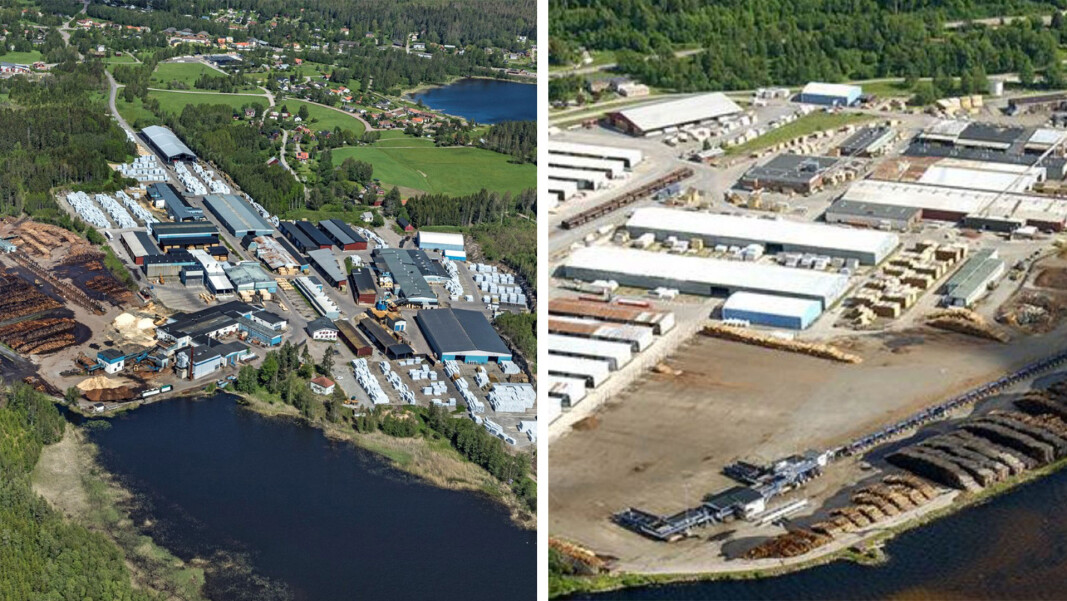Moelven Edanesågen (t.v) og Moelven Valåsen. Moelven Edanesågen (t.v) og Moelven Valåsen.
