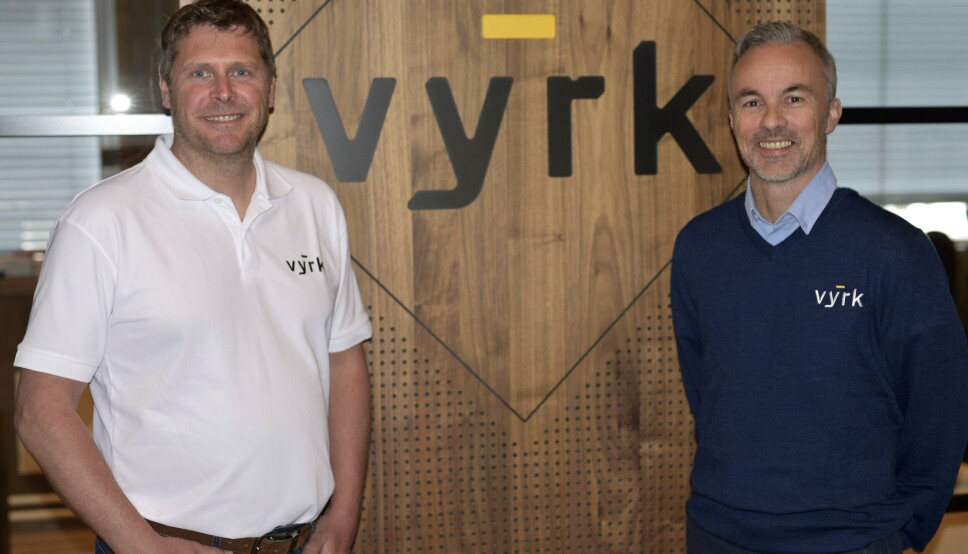 Vyrk-gründer Steinar Lyseng (t.v.) er fornøyd med å ha fått på plass Runar Jakobsen som ny daglig leder.