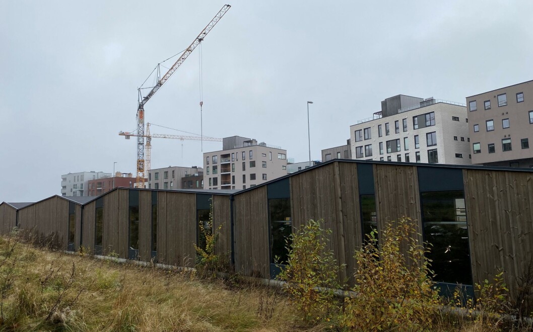 Slik ser parkeringshuset ut utvendig. Slik ser parkeringshuset ut utvendig.