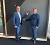 Eystein Sandvik (t.v) og Kjetil Prytz foran Loop Wall.