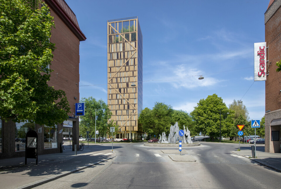 Skisse av Karlstad Wood Tower